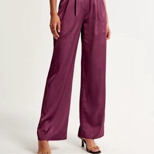 Abercrombie & Fitch Plum Wide-Leg Pants